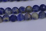 CSO520 15.5 inches 4mm round matte orange sodalite beads wholesale