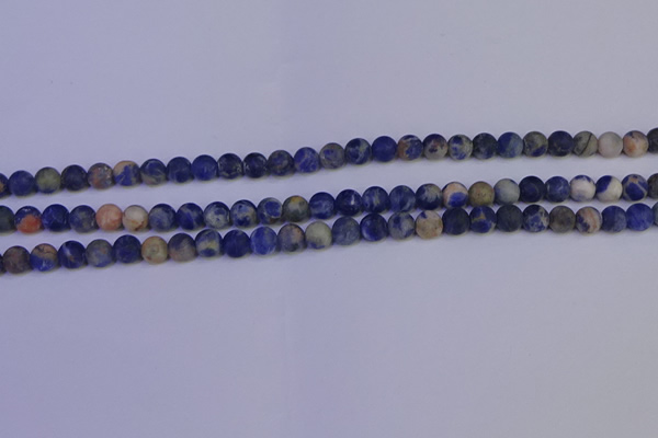 CSO520 15.5 inches 4mm round matte orange sodalite beads wholesale