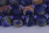 CSO523 15.5 inches 10mm round matte orange sodalite beads wholesale