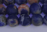 CSO524 15.5 inches 12mm round matte orange sodalite beads wholesale