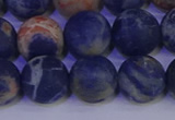 CSO525 15.5 inches 14mm round matte orange sodalite beads wholesale