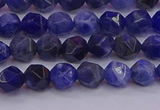 CSO551 15.5 inches 6mm faceted nuggets sodalite gemstone beads