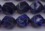 CSO554 15.5 inches 12mm faceted nuggets sodalite gemstone beads