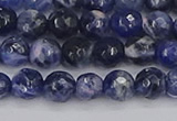 CSO559 15.5 inches 6mm faceted round sodalite gemstone beads