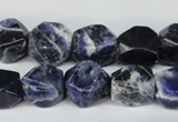 CSO56 15.5 inches 10*14mm faceted nuggets sodalite gemstone beads