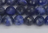 CSO560 15.5 inches 8mm faceted round sodalite gemstone beads