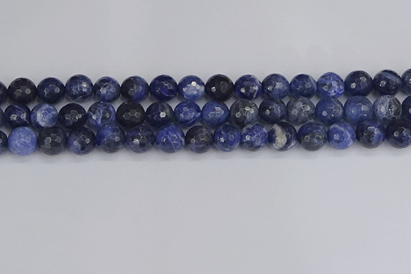 CSO561 15.5 inches 10mm faceted round sodalite gemstone beads