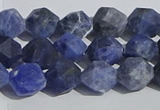 CSO566 15.5 inches 8mm faceted nuggets matte sodalite beads