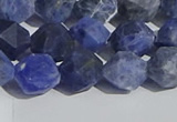 CSO567 15.5 inches 10mm faceted nuggets matte sodalite beads