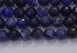 CSO600 15.5 inches 4mm faceted round sodalite gemstone beads