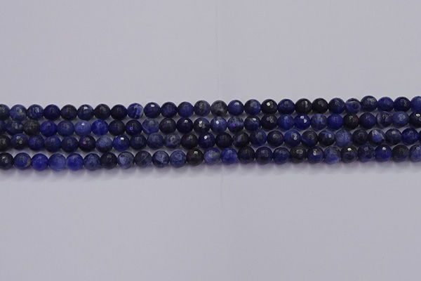 CSO600 15.5 inches 4mm faceted round sodalite gemstone beads