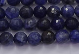 CSO601 15.5 inches 6mm faceted round sodalite gemstone beads