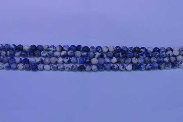 CSO620 15.5 inches 4mm faceted round AB grade sodalite beads