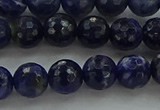 CSO643 15.5 inches 8mm faceted round sodalite gemstone beads