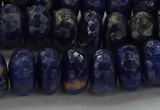 CSO664 15.5 inches 7*12mm faceted rondelle sodalite gemstone beads