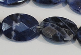 CSO68 15.5 inches 13*18mm faceted oval sodalite gemstone beads wholesale