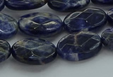 CSO717 15.5 inches 12*16mm faceted oval sodalite gemstone beads