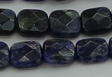 CSO725 15.5 inches 10*10mm faceted square sodalite gemstone beads