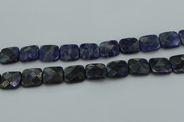 CSO728 15.5 inches 16*16mm faceted square sodalite gemstone beads