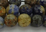 CSO754 15.5 inches 12mm faceted round orange sodalite beads