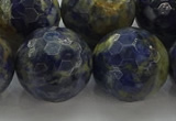 CSO758 15.5 inches 20mm faceted round orange sodalite beads