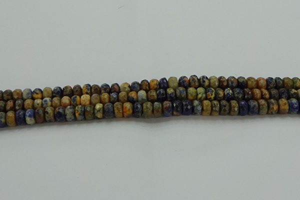 CSO761 15.5 inches 4*6mm faceted rondelle orange sodalite beads