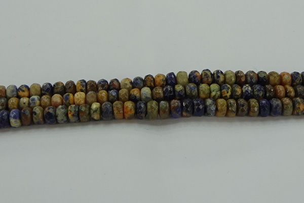 CSO762 15.5 inches 5*8mm faceted rondelle orange sodalite beads