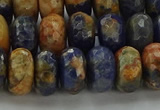 CSO763 15.5 inches 6*10mm faceted rondelle orange sodalite beads