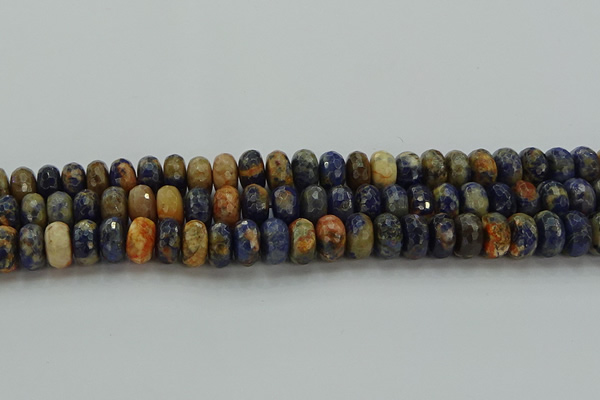 CSO763 15.5 inches 6*10mm faceted rondelle orange sodalite beads