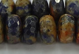 CSO766 15.5 inches 9*16mm faceted rondelle orange sodalite beads