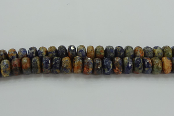 CSO766 15.5 inches 9*16mm faceted rondelle orange sodalite beads