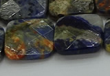 CSO784 15.5 inches 20*20mm faceted square orange sodalite beads