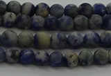 CSO800 15.5 inches 4mm round matte orange sodalite gemstone beads