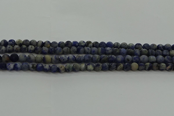 CSO801 15.5 inches 6mm round matte orange sodalite gemstone beads