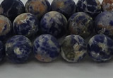 CSO803 15.5 inches 10mm round matte orange sodalite gemstone beads