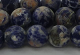 CSO804 15.5 inches 12mm round matte orange sodalite gemstone beads