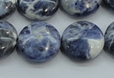 CSO81 15.5 inches 20mm flat round sodalite gemstone beads wholesale