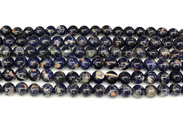 CSO920 15 inches 8mm round orange sodalite beads