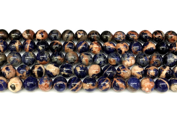 CSO923 15 inches 10mm round orange sodalite beads