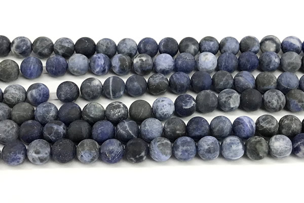 CSO927 15 inches 8mm round matte sodalite beads