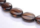 CSQ01 A grade 10*14mm oval natural smoky quartz beads Wholesale