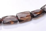 CSQ06 8*12mm faceted rectangle natural smoky quartz beads