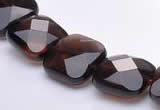 CSQ09 14*14mm faceted square natural smoky quartz bead Wholesale