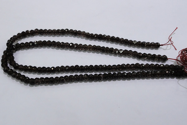 CSQ108 5*7mm faceted rondelle grade AA natural smoky quartz beads