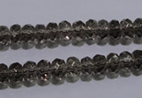 CSQ109 5*8mm faceted rondelle grade AA natural smoky quartz beads