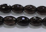 CSQ113 12*16mm faceted rice grade AA natural smoky quartz beads