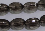 CSQ114 12*18mm faceted rice grade AA natural smoky quartz beads