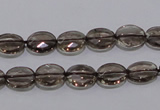 CSQ117 8*10mm facetad oval grade AA natural smoky quartz beads