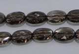 CSQ118 10*14mm facetad oval grade AA natural smoky quartz beads