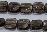 CSQ121 15*15mm facetad square grade AA natural smoky quartz beads